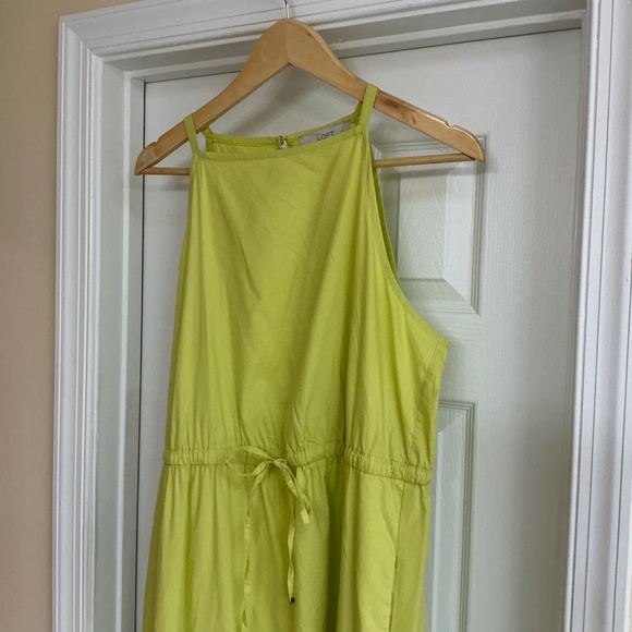 Loft Green (Chartreuse) Maxi Dress, Size Large - Picture 2 of 8